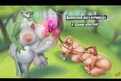 1futa 2girls breasts breasts_bigger_than_head collar female futa_gardevoir futanari gardevoir huge_ass huge_breasts huge_cock hyper_penis hypnosis intersex leash may_(pokemon) penis pokemon sath15 serena_(pokemon) tagme