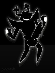 3:4 afterimage antlers balls big_penis black_background black_body bodily_fluids deltarune digital_media_(artwork) erection fist floating genital_fluids genitals hole_(anatomy) horn huge_cock humanoid leaking_precum male penis pincoosh precum precum_on_penis roaring_knight shadow_creature signature simple_background smile solo spiked_penis spikes spikes_(anatomy) the_roaring_knight undertale_(series)