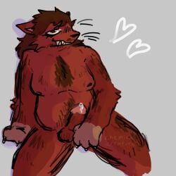 1:1 2024 anthro arm_hair balls beard bedroom_eyes belly bodily_fluids body_hair brown_eyes brown_hair canid canine chemicalcreature chest_hair claws cum digital_drawing_(artwork) digital_media_(artwork) dripping erection eyebrows eyelashes facial_hair finger_claws fur genital_fluids genitals hair hairy happy happy_trail heart_symbol holding_balls holding_penis humanoid_genitalia humanoid_penis leaking_precum leg_hair looking_at_viewer male mammal masturbation moobs moustache narrowed_eyes nipples nude organs overweight overweight_male penis precum precum_drip pubes red_body seductive shaded sharp_teeth signature slightly_chubby smile solo spread_legs spreading stomach stubble teeth thick_thighs whiskers
