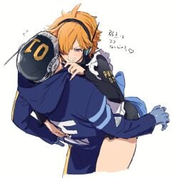 1male1female color dominant_female femdom ginger_hair highly its_not_incest_bitch maid nervous one_piece one_piece:_egghead_arc purple_eyes safe strung submissive_male tagme vegapunk_lilith vegapunk_shaka