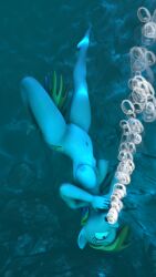 1girls asphyxiation barefoot breasts bubbles daemont92 drowning female friendship_is_magic hasbro my_little_pony nude peril pony pussy rainbow_dash_(mlp) solo struggling swimming thick_thighs underwater wide_hips