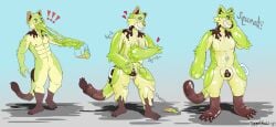 2024 dessert exclamation_point food fur goo_creature goo_transformation green_body green_eyes green_fur hi_res ice_cream latex male mint_chocolate_chip null_bulge onomatopoeia permagrin pool_toy riggedreded rubbing slime sound_effects squeaking summer text transformation vinyl