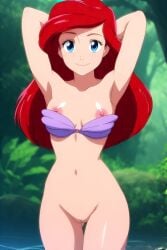 ai_generated anime anime_style ariel ariel_(the_little_mermaid) breasts completely_naked completely_naked_female completely_nude completely_nude_female disney looking_at_viewer nipples nude nude_female seashell_bra sexy sexy_body the_little_mermaid the_little_mermaid_(1989_film) undressing vagina vulva