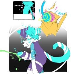 ambiguous_penetration anthro big_penis bodily_fluids colored_cum cum darkner deltarune duo ejaculation erection foreskin genital_fluids genitals green_cum heart_symbol huge_cock male masturbation onomatopoeia penetration penile penile_masturbation penis sex shiyaa_stuff sound_effects text transformation uncircumcised undertale_(series) unretracted_foreskin unusual_bodily_fluids unusual_cum unusual_genital_fluids werewerewire