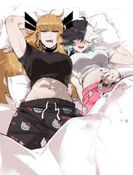 2girls abs big_breasts bite_mark bite_mark_on_hip bite_mark_on_neck bite_mark_on_stomach bite_marks blonde_hair blush blush choker drooling earrings exposed_midriff female female_only fully_clothed futa_on_female futa_with_female futadom futanari hickey hickey_marks hickeys implied_after_sex implied_sex implied_yuri interracial interracial_yuri korean_female long_fingernails luna_snow luna_snow_(marvel_rivals) magik_(illyana_rasputin) magik_(marvel_rivals) marvel marvel_comics marvel_rivals masoq095 moaning multicolored_hair muscular_female on_bed open_mouth painted_nails pajama_pants pajama_shirt pajamas pijama russian_female russian_girl seductive seductive_body seductive_eyes seductive_female seductive_gaze seductive_look seductive_mouth seductive_pose seductive_smile sharp_teeth sleeping snapchat stained_sheets sweat sweatdrop sweating sweaty vaginal_fluids vaginal_fluids_on_hand vaginal_juices yuri