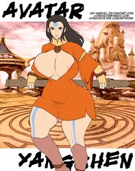 1girls air_nomad airbender_tattoo alternate_breast_size areola_slip areolae artist_name avatar_legends avatar_the_last_airbender big_ass big_breasts black_hair breasts character_name cleavage cleavage_cutout clothing comic dress female female_only forehead_tattoo huge_ass huge_breasts jay-marvel large_ass large_breasts long_hair nickelodeon nipple_bulge solo tattoo the_avatar thick_thighs tight_clothing voluptuous yangchen