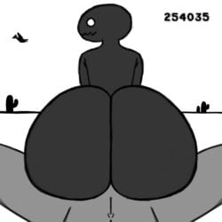 1:1 2boys anthro big_ass big_butt black_and_white dinosaur gay google google_chrome google_doodle hyper_butt lonely_t-rex male_only no_internet penetration pterodactyl_(google_chrome)