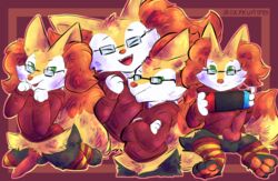 2020 animal_genitalia animal_penis balls bottomless braixen canine_penis clothed clothing erection eyewear feral fur glasses hoodie inner_ear_fluff iroxykun knot legwear male male_only mammal multicolored_body multicolored_tail nintendo nintendo_switch open_mouth orange_body orange_fur pawpads paws penis pokémon_(species) pokemon pokemon_(species) smile smirk socks solo solo_male thigh_highs tongue tongue_out topwear tuft video_games white_body white_fur yellow_body yellow_fur