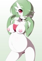 1girls anthro big_belly breasts decensored deviantart female female_only gardevoir green_hair hair_over_one_eye iryanic looking_at_viewer pokemon pokemon_(species) pokemon_rse pregnant ready_to_pop red_eyes short_hair thigh_gap