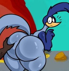 big_ass big_ass_(male) bubble_butt furry hand_on_butt holding_butt huge_ass imminent_rape imminent_sex lewdewott looney_tunes male_only road_runner_(looney_tunes) roadrunner tagme thick_thighs wide_hips wile_e._coyote
