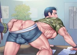 ass ass_focus asshole balls ballsack ballsack_outline hole_(anatomy) kiriero_gunsou male male_only muscular offscreen_male underwear