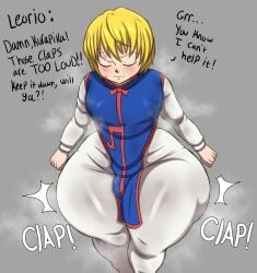 angry angry_face ass_clapping big_ass big_butt blonde_hair bottom_heavy bottom_heavy_femboy bottom_heavy_male clapping_ass colored cute_male embarrassed fat_ass huge_ass hunter_x_hunter jackov kurapika leorio_paladiknight massive_ass penis_bulge steam steamy sweating thick_ass thick_legs thick_thighs walking wide_hips wide_thighs