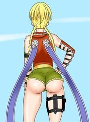 1girls ass big_ass blonde_hair bluebullpen facing_away female female_only final_fantasy final_fantasy_x huge_ass rikku solo tagme