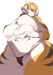 big_breasts breasts feline female furry huge_breasts mx99926 tagme thick_thighs tiger tiger_girl wide_hips