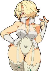 ariels ariels_(guilty_gear) blonde_hair guilty_gear kekeken_(9vsqgrq7v2wnvby) lingerie short_hair thick_thighs voluptuous_female