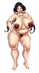 1girls armpits barefoot belly belly_button big_breasts black_hair breasts child_bearing_hips chubby chubby_female closed_eyes drasna_(pokemon) fat fat_woman feet female female_only fertile grandmother hag hairy_armpits hairy_pussy high_resolution huge_breasts looking_at_viewer m_jr_art mature_female nipples nude old_woman paid_reward perfect_body pokemon pubic_hair pussy ready_for_sex smile solo tagme thick_thighs thighs tummy very_high_resolution wide_hips