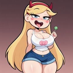 1girls ai_generated big_breasts cats62 female_only solo solo_female star_butterfly star_vs_the_forces_of_evil tagme