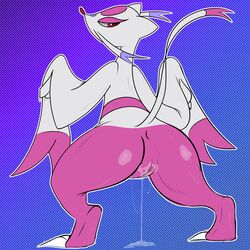 1:1 absurd_res anthro anus bodily_fluids female genital_fluids hi_res looking_back mienshao neoarcadianx nintendo pokémon_(species) pokemon pussy pussy_juice shiny_pokémon solo tagme video_games