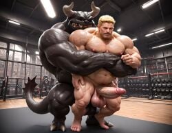 2boys abs ai_generated anal anal_sex anthro anthro_dominating_human anthro_penetrating_human balls bara bearhug big_balls big_dom_small_sub big_muscles big_nipples big_pecs big_penis black_body booster_rex dragaux dragon duo erect_nipples erection fangs gay hair holding_partner hug huge_balls huge_cock huge_muscles huge_nipples huge_pecs human human_on_anthro hunk interspecies larger_anthro larger_male male male/male male_only male_penetrated male_penetrating_male muscular muscular_anthro muscular_human muscular_male navel nintendo nipples nude pecs penetration penis penis_in_ass reptile ring_fit_adventure scalie size_difference smaller_human smaller_male smaller_penetrated spikes_(anatomy) standing standing_sex submissive submissive_human submissive_male yaoi