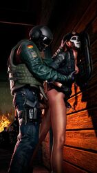 1boy 1girls 3d brazilian brazilian_female caveira_(rainbow_six) dark-skinned_female dark_skin female interracial jager_(rainbow_six) latina light-skinned_male light_skin rainbow_six rainbow_six_siege tagme tom_clancy unknown_artist