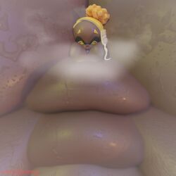 3d alternate_version_available blob blob_face close-up dark_skin fat frye_(splatoon) futa_only futanari glowing_areola glowing_penis_tip huge_ass huge_breasts huge_cock hyper hyper_penis immobile massive_ass massive_breasts morbidly_obese musk musk_clouds obese splatoon_(series) splatoon_3 sunninsfw sweat ussbbw yellow_hair
