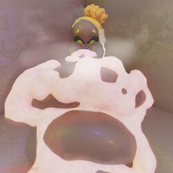 3d alternate_version_available blob colored_cum cum_on_face cumming dark_skin excessive_cum fat frye_(splatoon) futa_only futanari glowing_areola glowing_cum glowing_penis_tip huge_ass huge_breasts huge_cock hyper hyper_penis immobile massive_ass massive_breasts morbidly_obese musk musk_clouds obese splatoon splatoon_(series) splatoon_3 sunninsfw sweat ussbbw yellow_hair