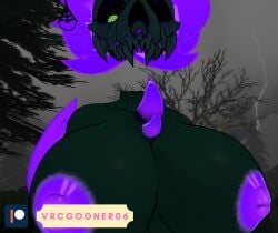 3d anthro busty_boy furry large_areolae large_breasts skull_head spiral_eyes vrcgooner06 vrchat