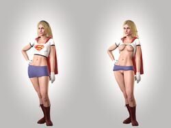 3d areolae athletic bare_legs bare_midriff blonde_hair blue_eyes boots bottomless breasts busty cape dc dc_comics dcau eyelashes eyeliner female female_focus female_only fit fit_female full_body hourglass_figure injustice_2 kara_danvers kara_zor-el linda_danvers long_hair mrsmugbastard nipples pinup pose posing pussy ribs shaved_pussy shirt_lift skirt skirt_lift small_breasts standing supergirl supergirl_(injustice) superman_(series) tagme toned toned_female vagina wide_hips