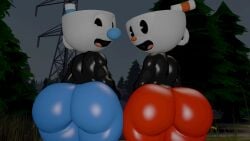 ass big_butt cuphead cuphead_(game) femboy huge_butt male mugman presenting_hindquarters skulltronprime969