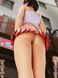 3d 3d_(artwork) darkbahamuth evie_(fortnite) fortnite from_below panties pinup skirt sunglasses teenager tinted_eyewear upskirt