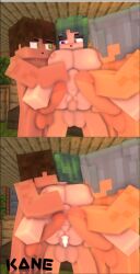 1girls 3boys 3d aimee_(kaneefox) breasts comic cum cum_in_pussy cum_inside erect_nipples erect_penis from_behind gangbang green_hair human_male kane_(kanefox) kaneefox kissing living_room mine-imator minecraft nude_female nude_male oda_(kaneefox) outside standing_sex tagme vaginal_penetration wet_pussy zombie_girl