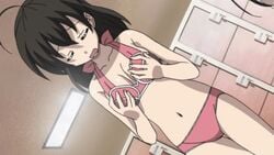 16:9_aspect_ratio animated bikini breast_grab breasts cleavage days_(series) female groping large_filesize locker_room medium_breasts saionji_sekai school_days screen_capture screencap swimsuit