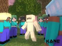 1boy 3d 6girls clothed_female comic forest green_hair horny_female human_male kaneefox mine-imator minecraft night outside tagme you zombie_girl zombie_girl_(kaneefox)