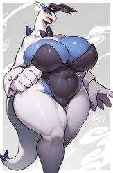 big_breasts breasts bunnysuit cleavage female huge_breasts lugia pokemon pokemon_(species) shirokoma thick_thighs wide_hips