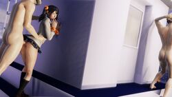 1girls 3d against_wall anal anal_insertion anal_sex arched_back big_penis blender clothed_female_nude_male fellatio female from_behind from_behind_position hidden ling_xiaoyu looking_back male mokujin_hornywood pale-skinned_female pale-skinned_male pale_skin rooftop rooftop_sex school_girl school_uniform schoolgirl sex skirt socks standing_doggy_style standing_sex stealth_sex straight tekken twintails unknowing_bystander upskirt wristwear