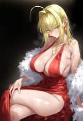 ai_generated artist_request big_breasts blonde_hair fate_(series) green_eyes nero_claudius_(fate)