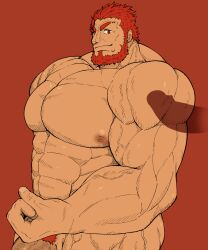 balls bara beard boner erection facial_hair fate_(series) flaccid iskandar_(fate) male male_only muscles muscular nude penis shiro_tora