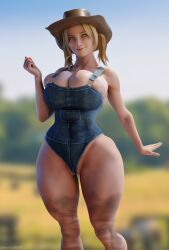 1girls 3d athletic athletic_female background batesz big_ass big_breasts big_butt big_muscles big_nipples big_thighs blonde_female blonde_hair blonde_hair_female blue_eyes blurred_background blurry_background brown_hat cleavage cowboy_hat dead_or_alive dirty dirty_legs edit edited farmer farmgirl female female_focus female_only hat huge_ass huge_breasts huge_butt huge_nipples huge_thighs light-skinned_female light_skin looking_at_viewer naked_overalls no_bra no_panties no_underwear overalls photoshop pose posing short_hair solo solo_female thick_thighs thighs third-party_edit tight_clothing tina_armstrong twintails voluptuous voluptuous_female