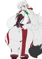 1girls amaterasu anthro ass ass_focus big_ass big_breasts breasts bubble_butt curvy faizenek female from_behind furry gigantic_ass gigantic_breasts huge_ass huge_breasts inu-sama looking_at_viewer looking_back okami standing_sex tagme the_dogsmith thick_thighs voluptuous white_body wide_hips