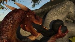 3d_(artwork) daz_3d daz_studio deep_sucking deep_throat dinosaur dragon duo fellatio licking male masturbation oral penile penis reptile scalie sex sucking tongue tongue_out