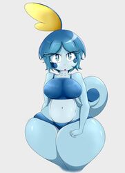 anthro blue_hair female female_only game_freak looking_at_viewer luditima nintendo panties pokemon sobble solo solo_female thick_thighs