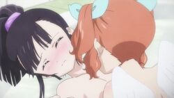 2girls animated ass ass_grab female ghost kanzaki_mitsuki kotobuki_hiyori multiple_girls saikin_imouto_no_yousuga_chotto_okashiindaga yuri