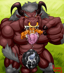 3boys abs anthro big_balls big_penis bovine canine cat cock_vore cum cum_on_penis feline furry horns huge_balls hungothenomster macro male male_only micro minotaur muscles muscular nose_ring penis penis_vore size_difference smile smiling tauren tongue tongue_out veins veiny_penis vore wolf