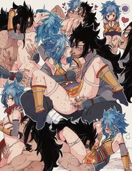 back_kiss blue_hair breast_grab cunnilingus eyepatch fairy_tail fingering gajeel_redfox hickey larger_male levy_mcgarden romantic rope_bondage rusky size_difference smaller_female tattoo wholesome