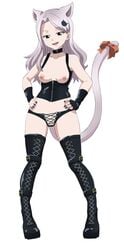 black_nails brown_eyes carla_(fairy_tail) charle_(fairy_tail) fairy_tail keihh knee_boots latex nekomimi small_breasts white_hair