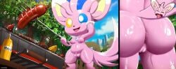 anthro anus bodily_fluids breasts butt cooking fan_character female generation_5_pokemon genitals glistening glistening_anus glistening_body glistening_breasts glistening_butt hi_res ichimoral minccino nintendo pink_body pokemon pokemon_(species) shiny_pokemon shortstack solo sweat sweaty_anus sweaty_butt sweaty_genitalia sweaty_vulva vulva