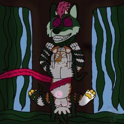 abdominal_bulge anthro balls bird_dog bodily_fluids canid canine canis character_faeweed character_solflora chimera cum cum_in_ass cum_in_mouth cum_inside cumshot domestic_dog duo ejaculation felid forest forest_background genital_fluids genitals hunting_dog husky hybrid labrador lion male male/male mammal markings nordic_sled_dog pantherine plant pregnant pregnant_male retriever spitz stripes thepuppychimera tiger tree vines wolf