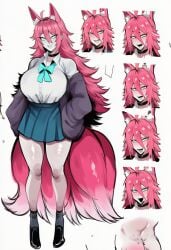 1girls ai_generated kitsune kortai novelai original_character reference_sheet tagme