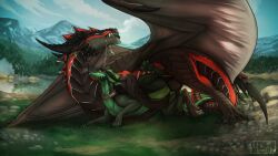altarius chain claws collar dragon duo ear_piercing fangs female female_feral feral feral_on_feral genitals green_body green_scales hi_res horn knot knotted_penis leash male male/female male_feral moonski mythological_creature mythological_scalie mythology penetration penile penile_penetration penis penis_in_vagina piercing scales scalie sex sharp_teeth tail teeth tongue tongue_out vaginal vaginal_penetration vindskera wings
