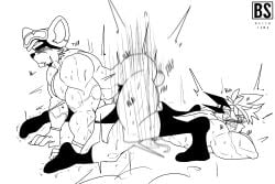 anal anal_penetration annoyed anothereidos_of_dragon_vein_r anthro bacon_sama balls barely_visible_balls barely_visible_genitalia barely_visible_penis blush bodily_fluids calhoun_(anothereidos_r) cum dragon drooling duo gaia_(anothereidos_r) gay gay_male genital_fluids genitals hi_res human human_on_anthro hybrid interspecies leaking_cum looking_pleasured male male/male mammal moan motion_blur motion_lines mouse murid murine muscular muscular_male mythological_creature mythological_scalie mythology penetration penis rodent saliva scalie yaoi